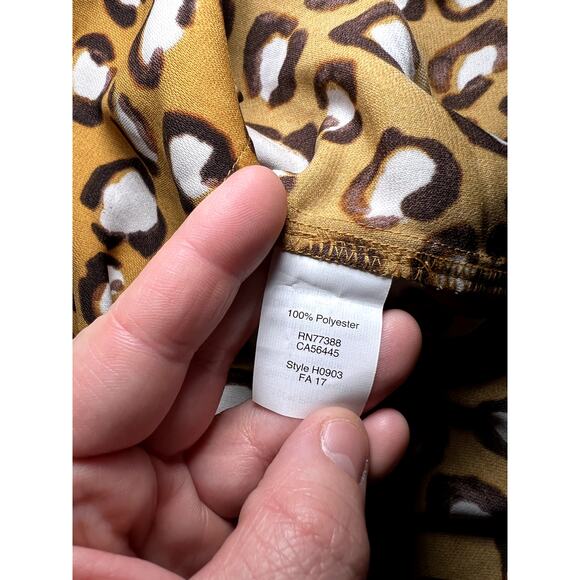 J crew leopard print collar career workwear contemporary preppy blouse small - Picture 8 of 9